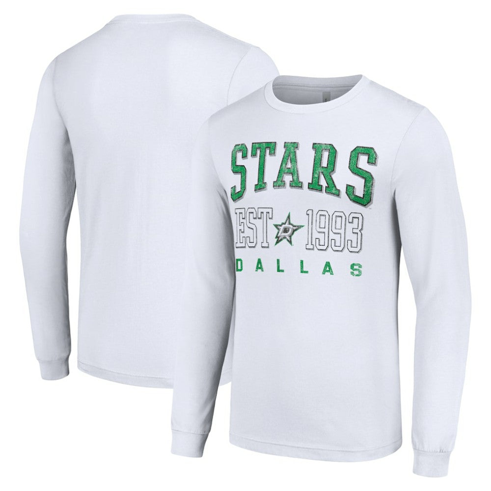 Dallas Stars Starter Logo Graphic Long Sleeve T-Shirt - White T-shirts
