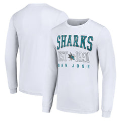 San Jose Sharks Starter Logo Graphic Long Sleeve T-Shirt - White T-shirts