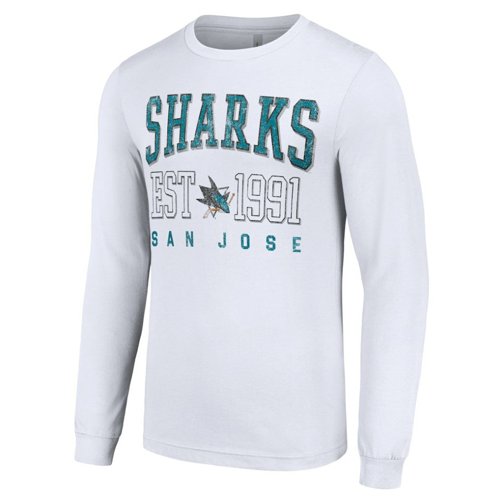 San Jose Sharks Starter Logo Graphic Long Sleeve T-Shirt - White T-shirts