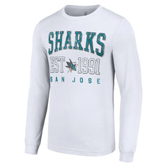 San Jose Sharks Starter Logo Graphic Long Sleeve T-Shirt - White T-shirts
