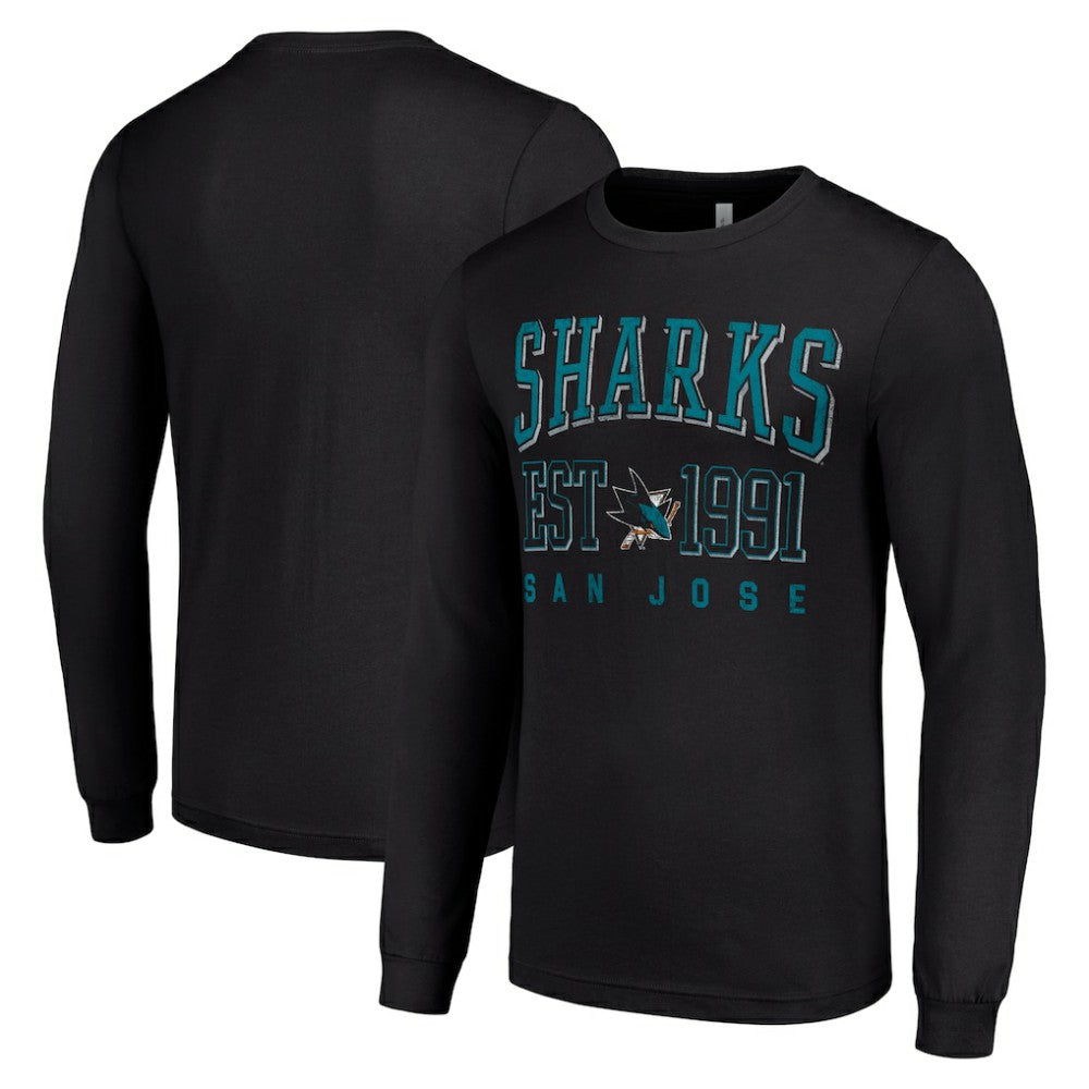 San Jose Sharks Starter Logo Graphic Long Sleeve T-Shirt - Black T-shirts