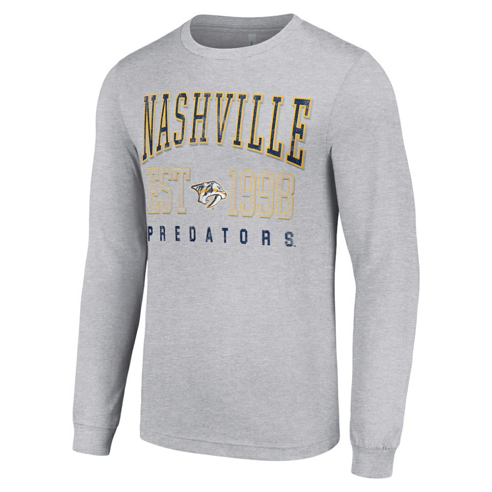 Nashville Predators Starter Logo Graphic Long Sleeve T-Shirt - Heather Gray T-shirts