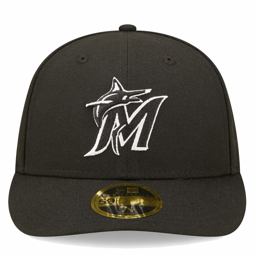 Miami Marlins Low Profile 59FIFTY Fitted Hat Black