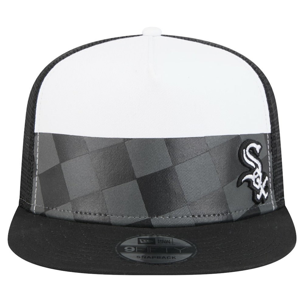 Chicago White Sox Checkmate Trucker 9FIFTY Snapback Hat Black