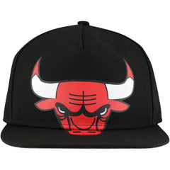 Chicago Bulls Oversized Puff Print Logo Golfer Snapback Hat - Black sale
