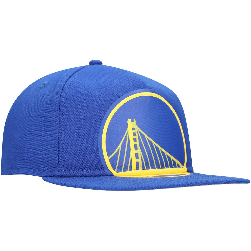 Golden State Warriors Oversized Puff Print Logo Golfer Snapback Hat sale - Royal shop
