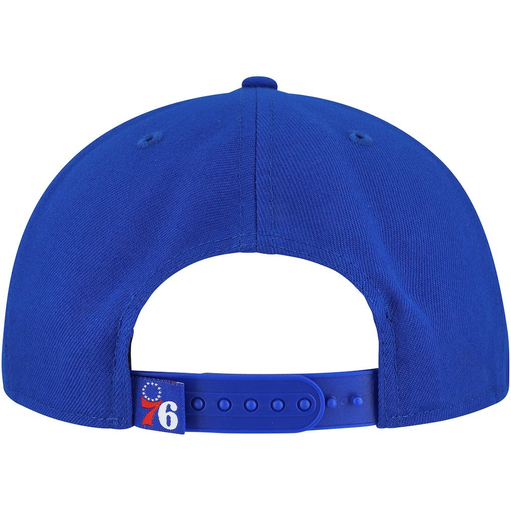 Philadelphia 76ers Oversized Puff Print Logo Golfer Snapback Hat - Royal sale