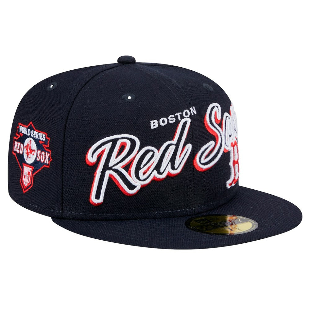 Boston Red Sox Script Sided 59FIFTY Fitted Hat Navy