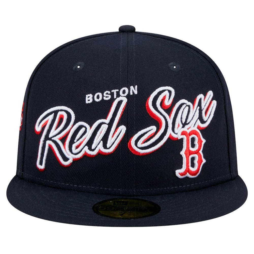 Boston Red Sox Script Sided 59FIFTY Fitted Hat Navy