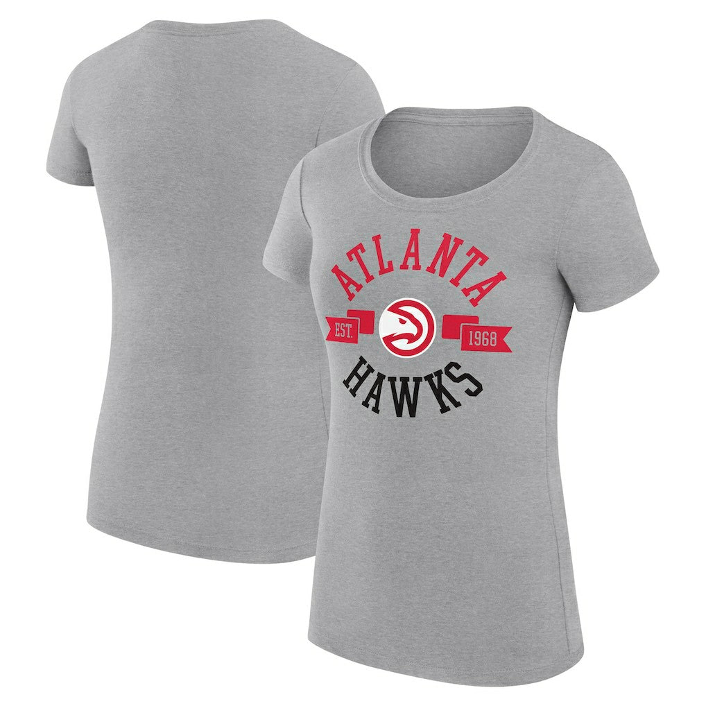 Atlanta Hawks G-III 4Her by Carl Banks Women's Super-Slim Fit Lightweight Large City Logo T-Shirt - Heather Gray outlet