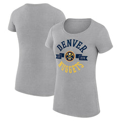 Denver Nuggets G-III 4Her by Carl Banks Women's Super-Slim Fit Lightweight Large City Logo T-Shirt sale - Heather Gray for sale