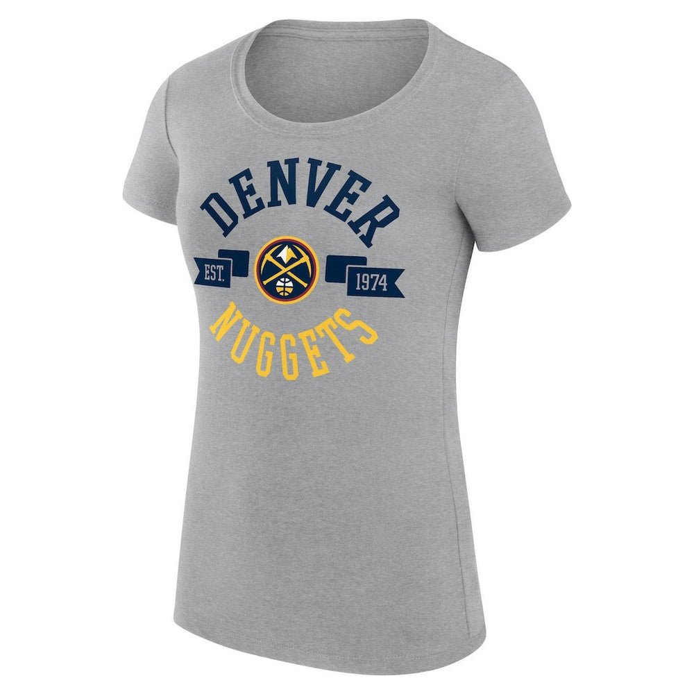 Denver Nuggets G-III 4Her by Carl Banks Women's Super-Slim Fit Lightweight Large City Logo T-Shirt sale - Heather Gray for sale