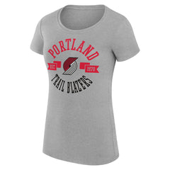 Portland Trail Blazers G-III 4Her by Carl Banks Women's Super-Slim Fit Lightweight Large City Logo T-Shirt - Heather Gray discount