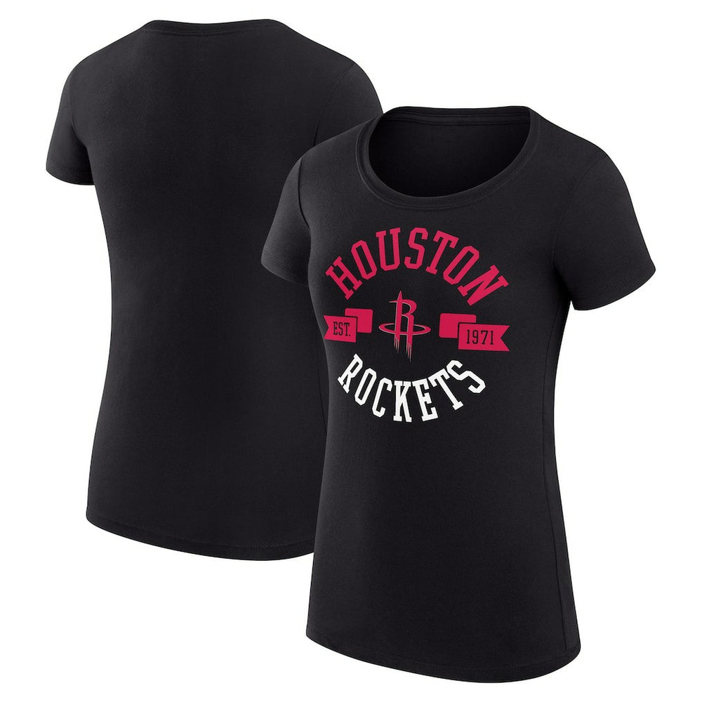 Houston Rockets G-III 4Her by Carl Banks Women's Super-Slim Fit Lightweight Large City Logo T-Shirt - Black for sale
