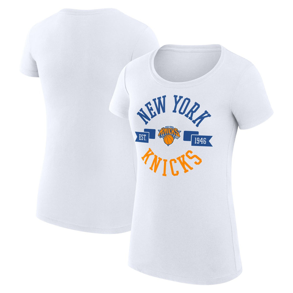New York Knicks G-III 4Her by Carl Banks Women's Super-Slim Fit Lightweight Large City Logo T-Shirt - White shop