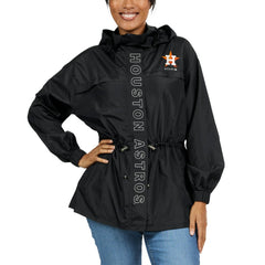 Houston Astros WEAR by Erin Andrews Women's Full-Zip Windbreaker Hoodie Jacket Black