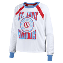 St. Louis Cardinals WEAR by Erin Andrews Women's Raglan Long Sleeve T-Shirt White