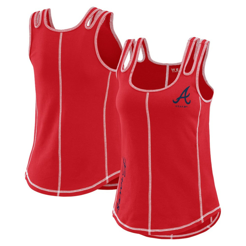 Atlanta Braves WEAR by Erin Andrews Women's Contrast Stitch Tank Top Red