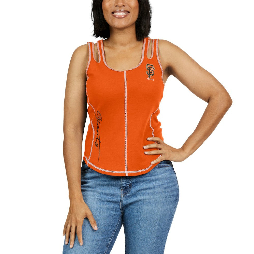 San Francisco Giants WEAR by Erin Andrews Women's Contrast Stitch Tank Top Orange