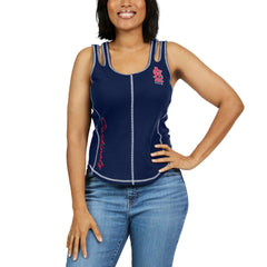 St. Louis Cardinals WEAR by Erin Andrews Women's Contrast Stitch Tank Top Navy