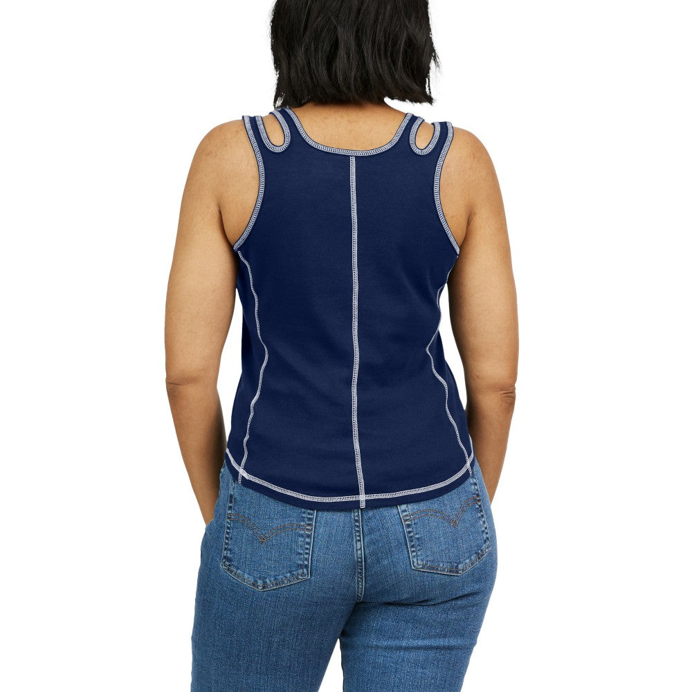 St. Louis Cardinals WEAR by Erin Andrews Women's Contrast Stitch Tank Top Navy