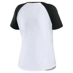 San Francisco Giants WEAR by Erin Andrews Women's Fitted Henley Raglan T-Shirt White/Black
