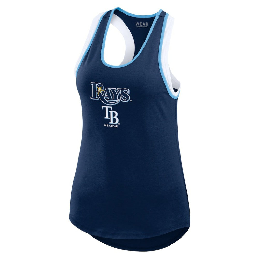 Tampa Bay Rays WEAR by Erin Andrews Women's Colorblock Racerback Tank Top Navy