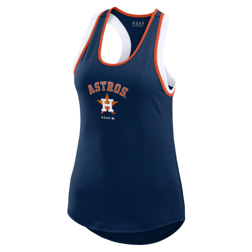 Houston Astros WEAR by Erin Andrews Women's Colorblock Racerback Tank Top Navy