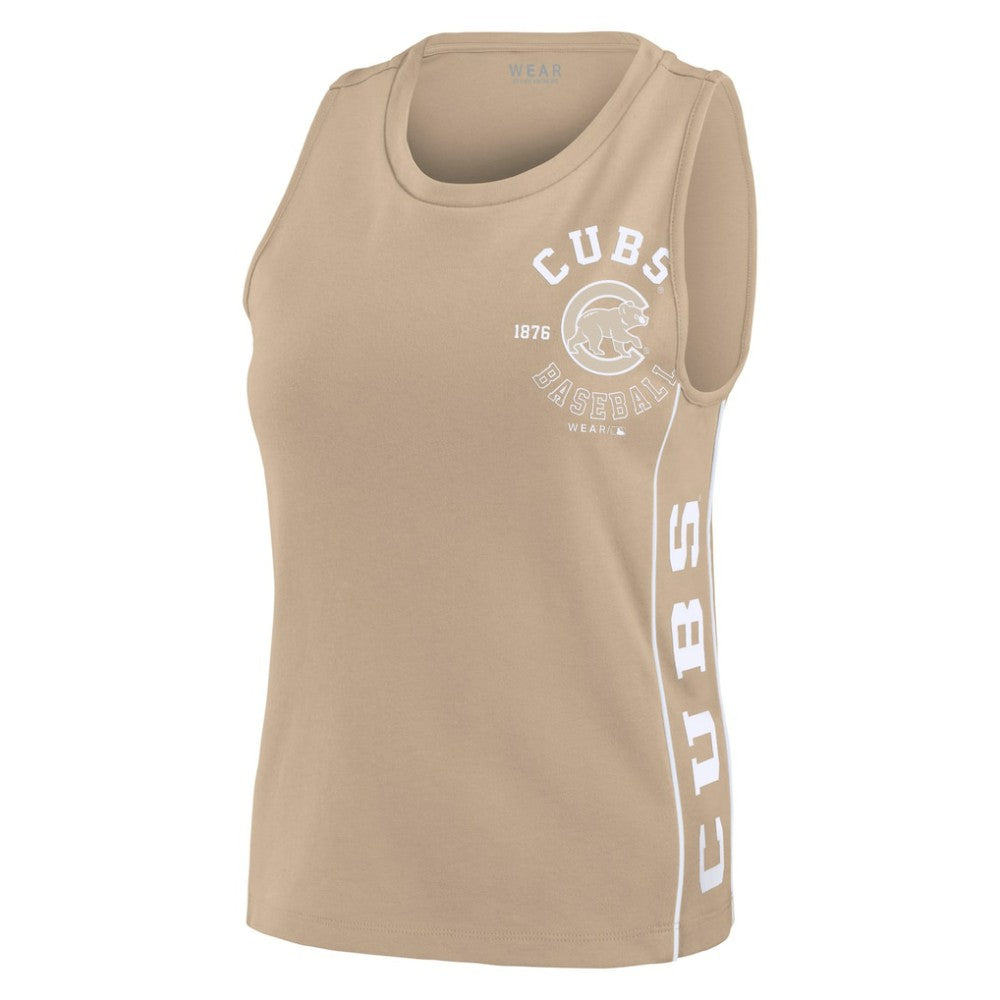 Chicago Cubs WEAR by Erin Andrews Women's Tonal Tank Top Tan