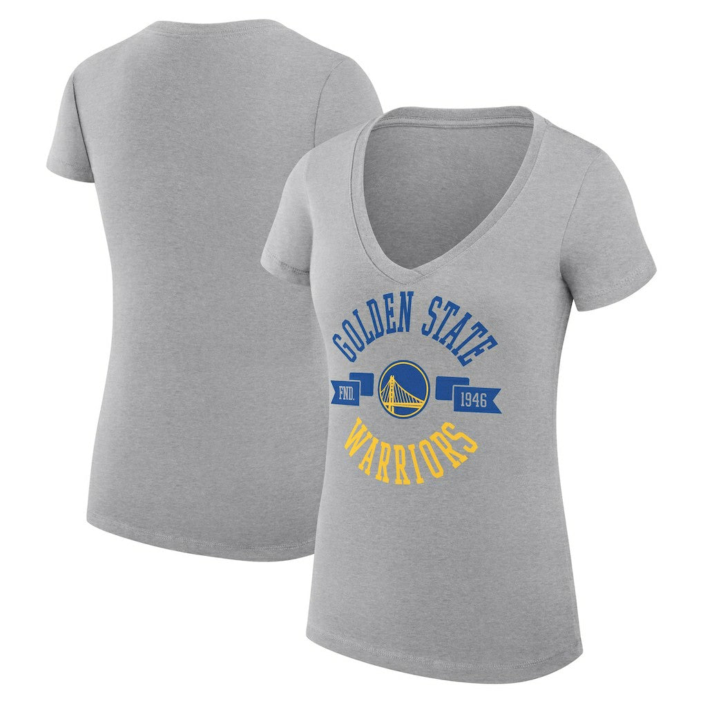 Golden State Warriors G-III 4Her by Carl Banks Women's Super-Slim Fit Lightweight Large City Logo V-Neck T-Shirt sale - Heather Gray shop