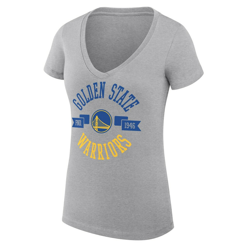Golden State Warriors G-III 4Her by Carl Banks Women's Super-Slim Fit Lightweight Large City Logo V-Neck T-Shirt sale - Heather Gray shop