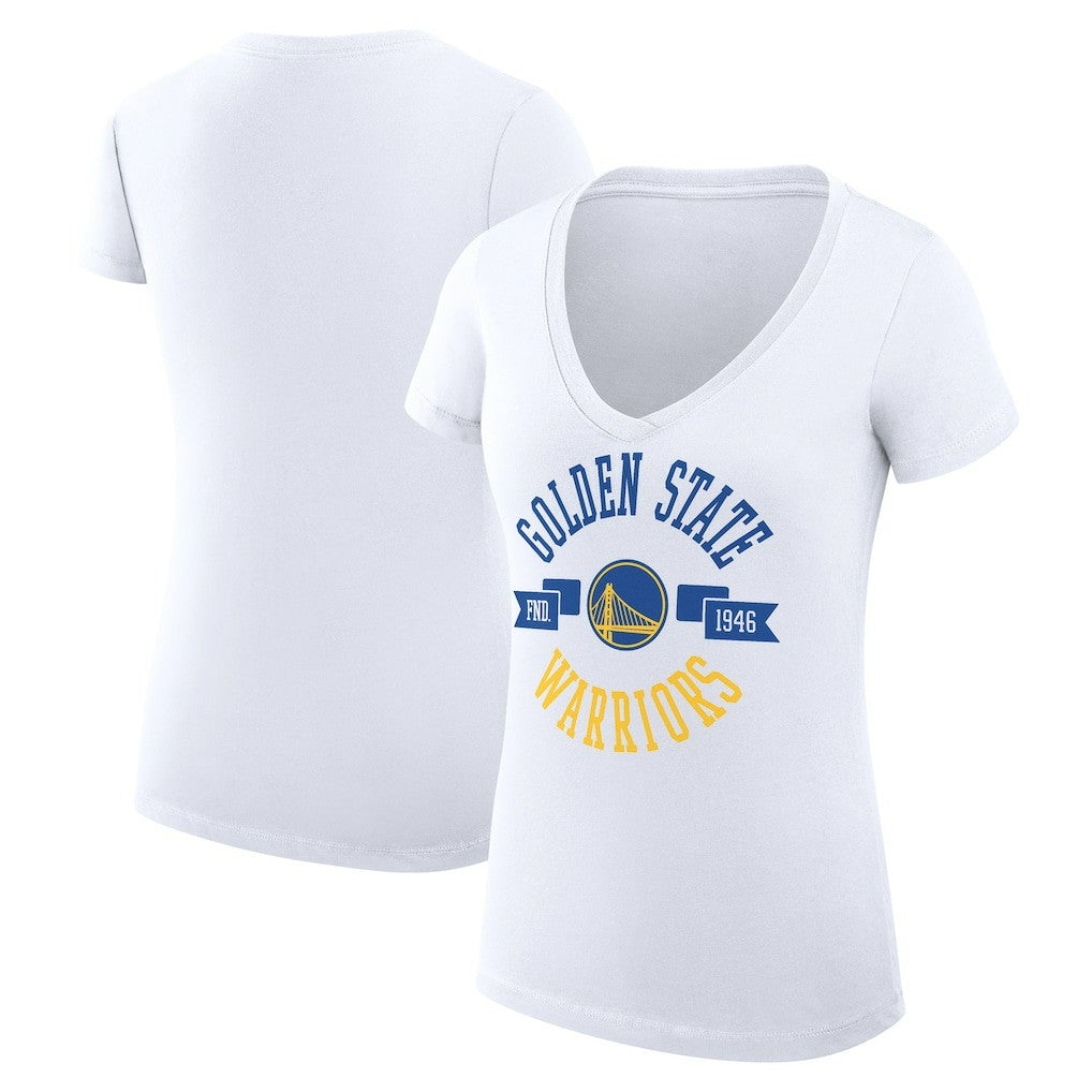 Golden State Warriors G-III 4Her by Carl Banks Women's Super-Slim Fit Lightweight Large City Logo V-Neck T-Shirt sale - White outlet