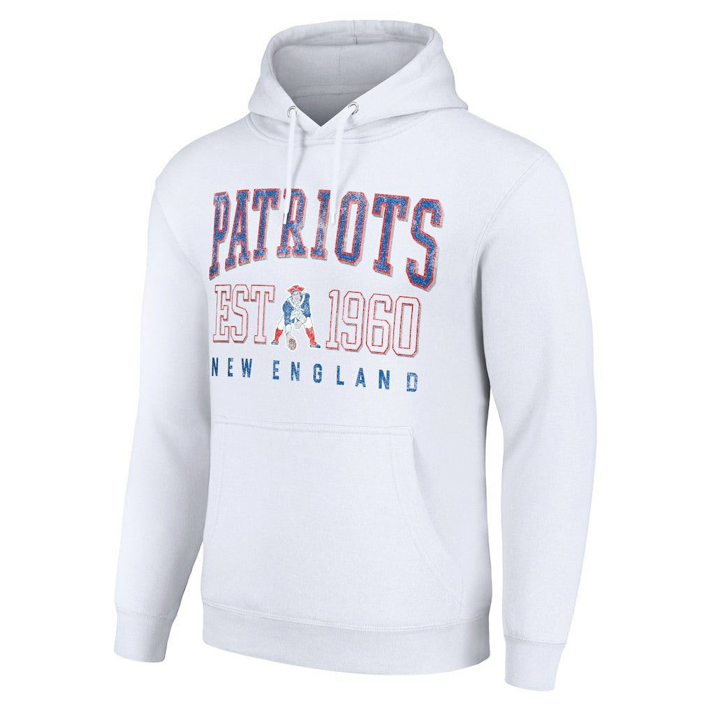 New England Patriots Starter Unisex Throwback Logo Pullover Hoodie - White discount