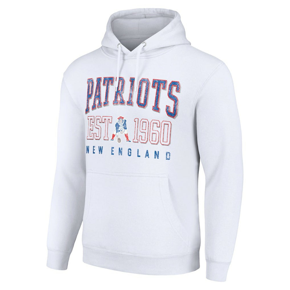 New England Patriots Starter Unisex Throwback Logo Pullover Hoodie - White discount