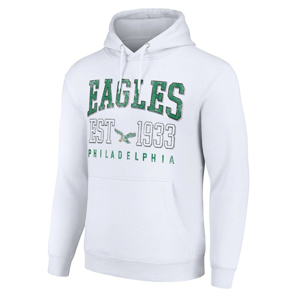Philadelphia Eagles Starter Unisex Throwback Logo Pullover Hoodie - White on sale