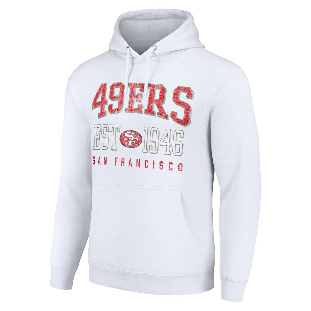 San Francisco 49ers Starter Unisex Throwback Logo Pullover Hoodie - White sale