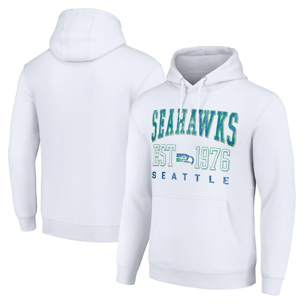 Seattle Seahawks Starter Unisex Throwback Logo Pullover Hoodie - White online