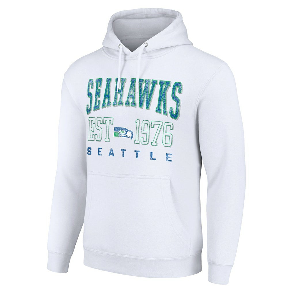Seattle Seahawks Starter Unisex Throwback Logo Pullover Hoodie - White online