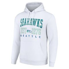 Seattle Seahawks Starter Unisex Throwback Logo Pullover Hoodie - White online