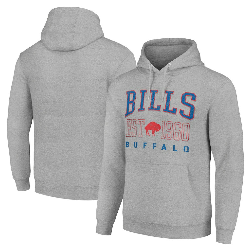 Buffalo Bills Starter Unisex Throwback Logo Pullover Hoodie - Heather Gray cheap