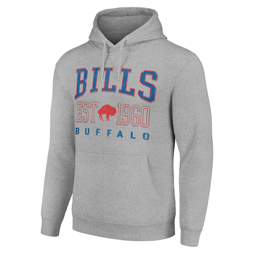 Buffalo Bills Starter Unisex Throwback Logo Pullover Hoodie - Heather Gray cheap