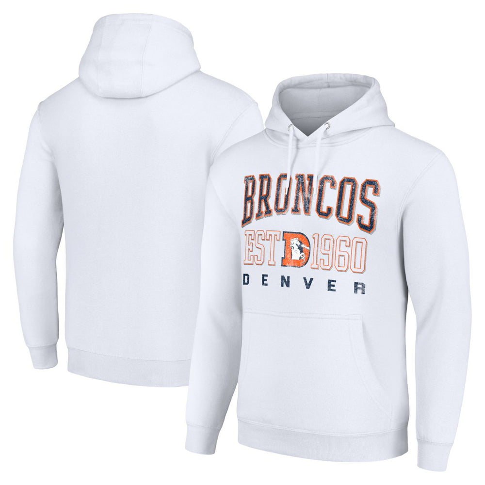 Denver Broncos Starter Unisex Throwback Logo Pullover Hoodie - White discount