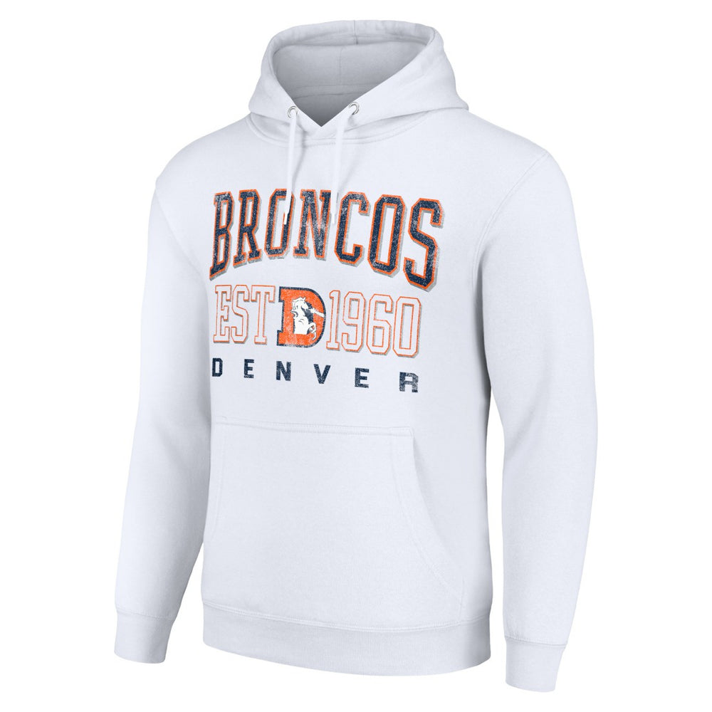 Denver Broncos Starter Unisex Throwback Logo Pullover Hoodie - White discount