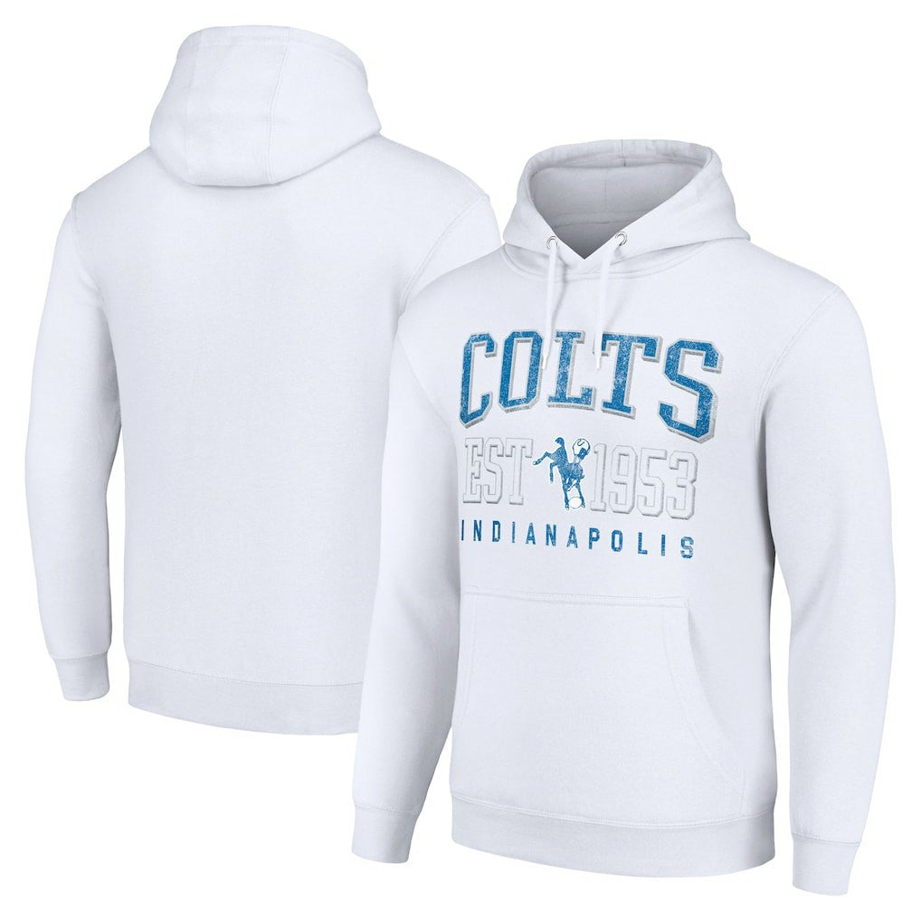 Indianapolis Colts Starter Unisex Throwback Logo Pullover Hoodie - White outlet