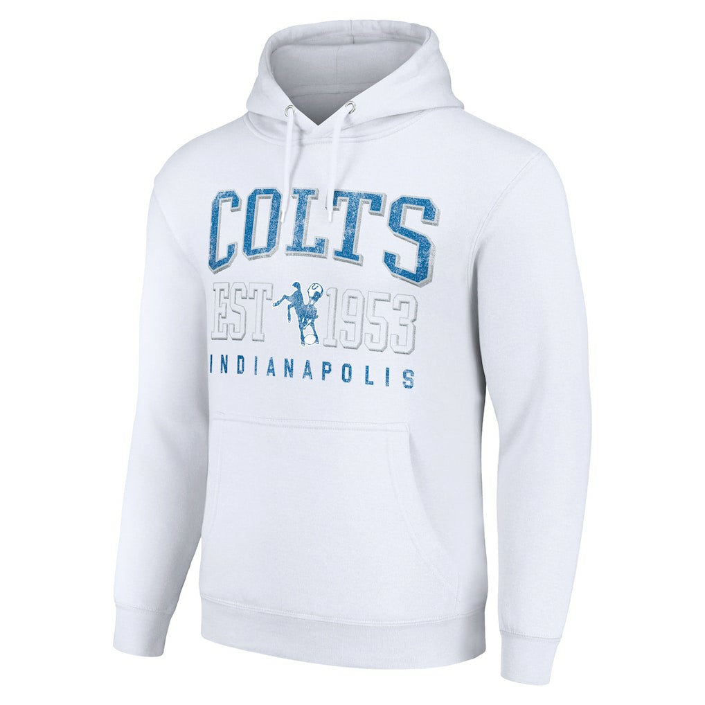 Indianapolis Colts Starter Unisex Throwback Logo Pullover Hoodie - White outlet