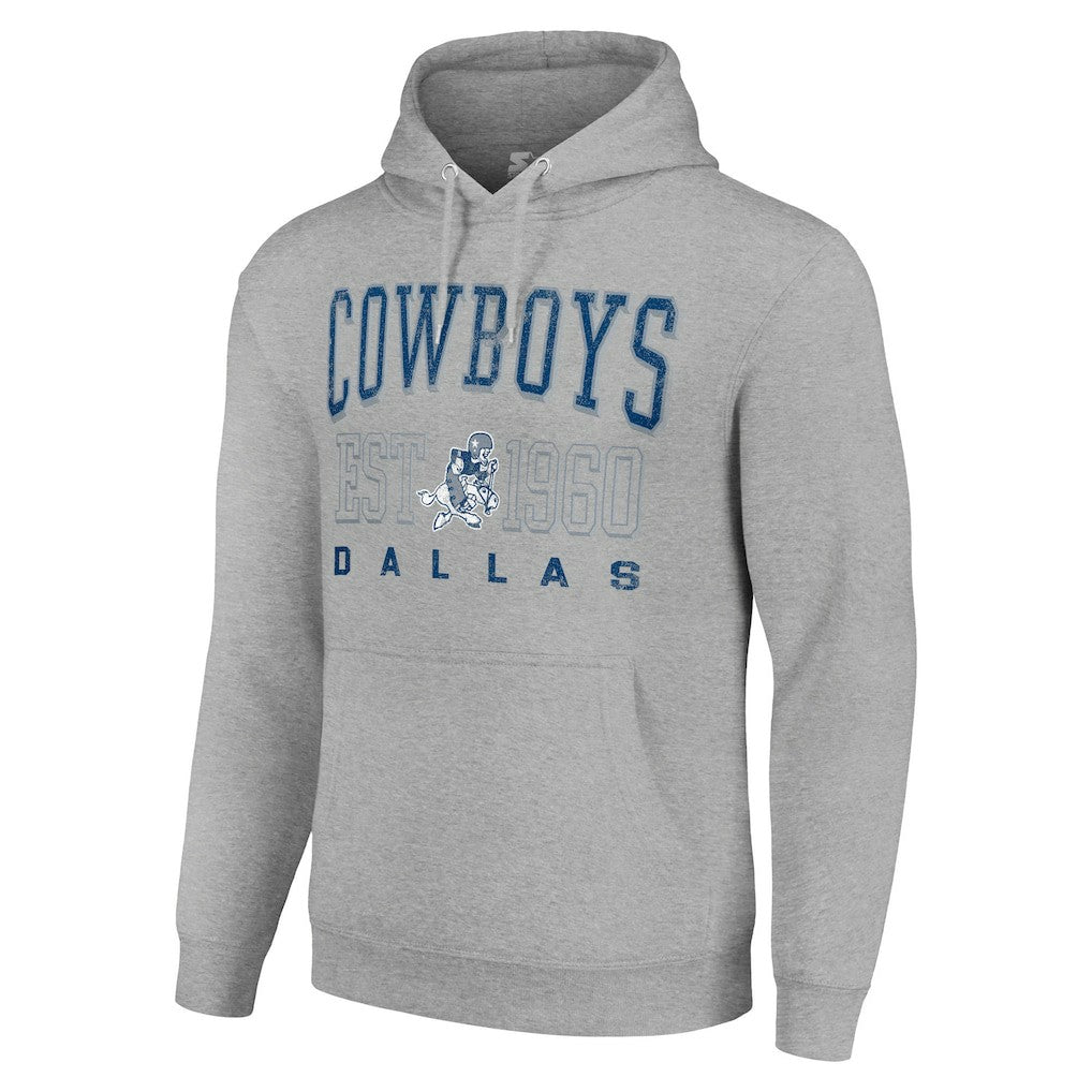 Dallas Cowboys Starter Unisex Throwback Logo Pullover Hoodie - Heather Gray sale