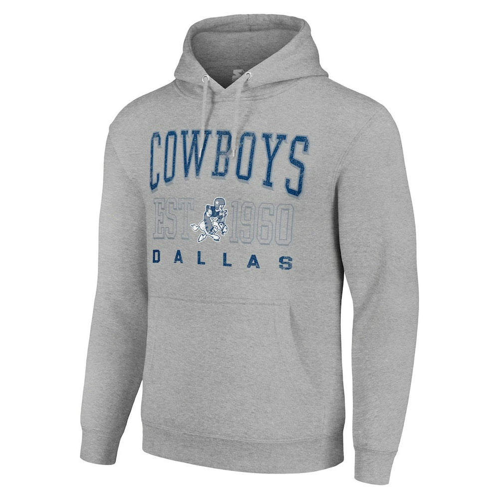 Dallas Cowboys Starter Unisex Throwback Logo Pullover Hoodie - Heather Gray sale