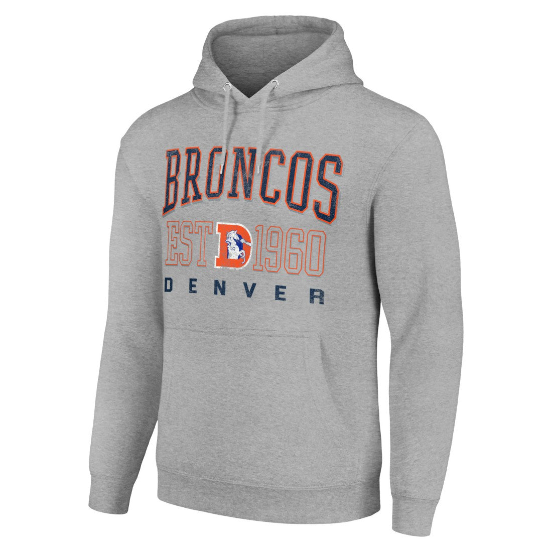 Denver Broncos Starter Unisex Throwback Logo Pullover Hoodie - Heather Gray outlet