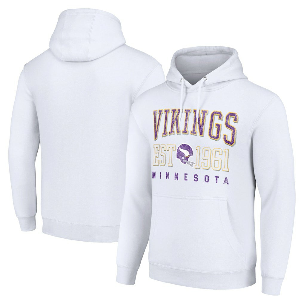 Minnesota Vikings Starter Unisex Throwback Logo Pullover Hoodie - White sale