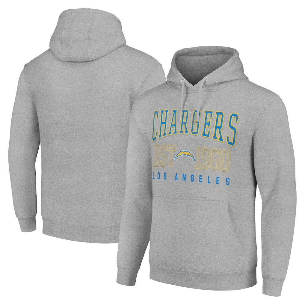 Los Angeles Chargers Starter Unisex Throwback Logo Pullover Hoodie - Heather Gray on sale